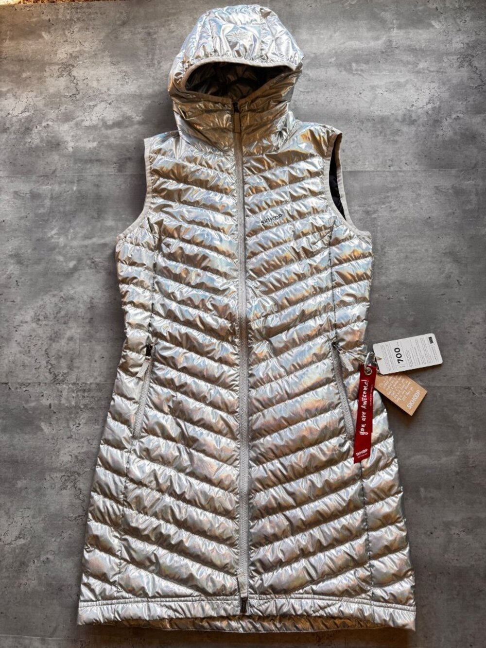 Skhoop Osa Vest NWT Down Filled, Pearl White, Medium